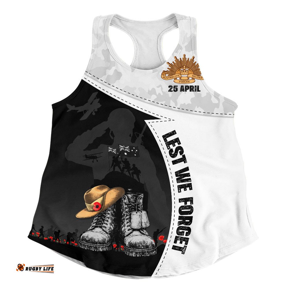 Australia Women Racerback Singlet Anzac Day Proud Remembrance Of Fallen Heroes