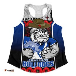Canterbury-Bankstown Bulldogs Women Racerback Singlet Lest We Forget In Honor And Remembrance