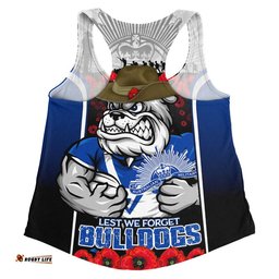 Canterbury-Bankstown Bulldogs Women Racerback Singlet Lest We Forget In Honor And Remembrance