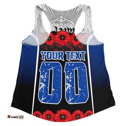 Canterbury-Bankstown Bulldogs Women Racerback Singlet Lest We Forget In Honor And Remembrance