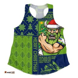 Canberra Raiders Women Racerback Singlet Christmas Magic Knit Style Winter Glow