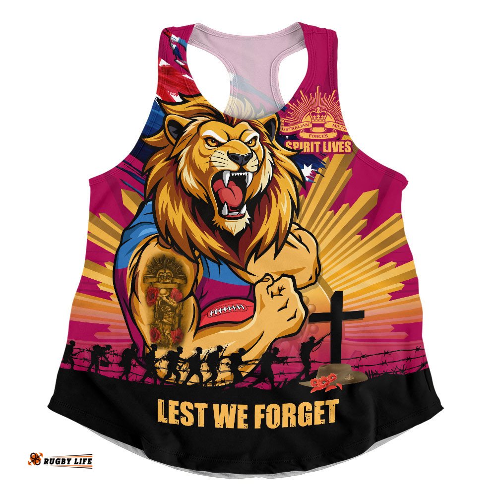 Brisbane Lions Women Racerback Singlet ANZAC Day Honour And Football Legacy