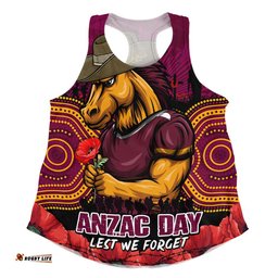 Brisbane Broncos Women Racerback Singlet Anzac Day Pride Of Service Eternal Memory
