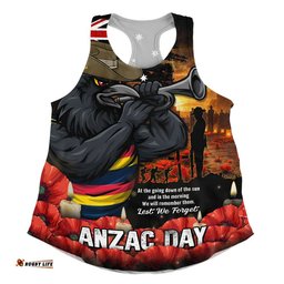 Adelaide Crows Women Racerback Singlet Anzac Day Dawn Of Courage Eternal Tribute