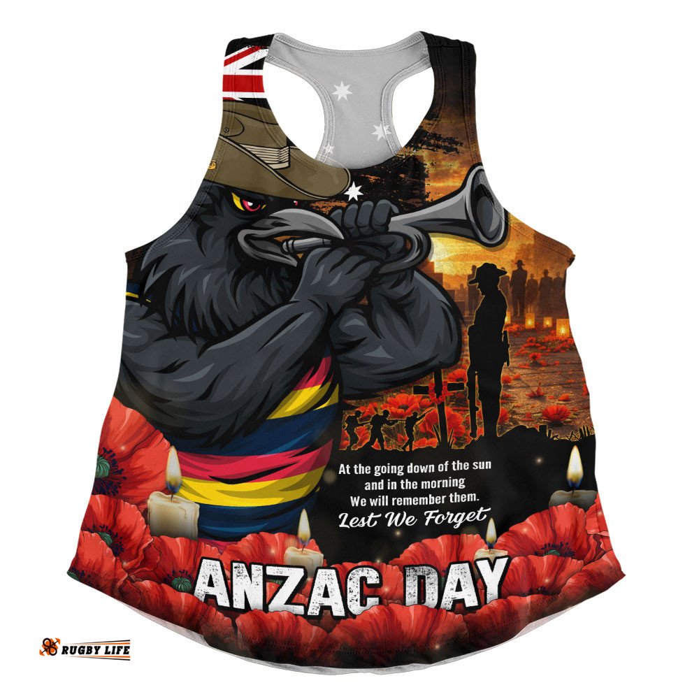 Adelaide Crows Women Racerback Singlet Anzac Day Dawn Of Courage Eternal Tribute