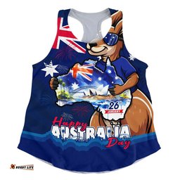 Australia Women Racerback Singlet Australia Day Holiday Kangaroo Pride Celebration