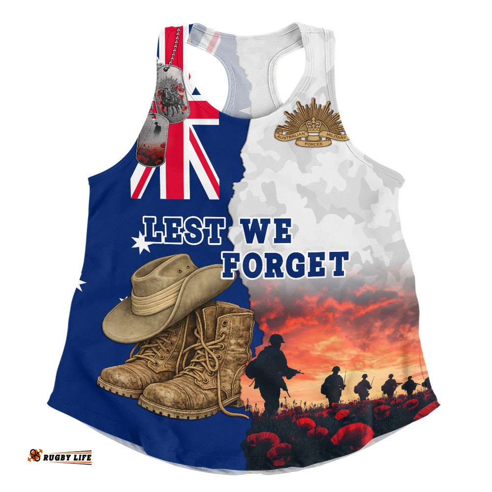 Australia Women Racerback Singlet Two Sides Of Service Anzac Day Remembrance