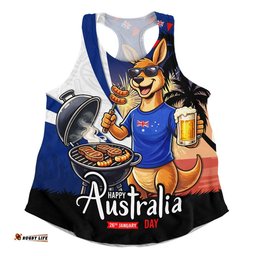 Australia Women Racerback Singlet Australia Day Kangaroo Summer Fest Celebration