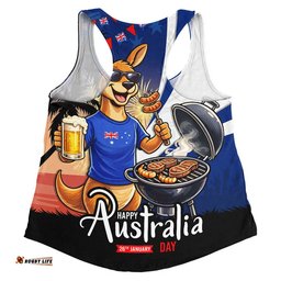 Australia Women Racerback Singlet Australia Day Kangaroo Summer Fest Celebration