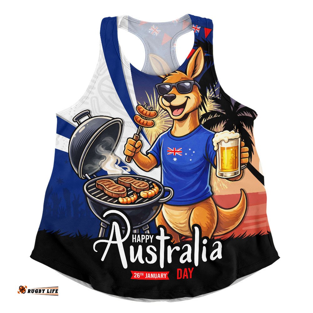 Australia Women Racerback Singlet Australia Day Kangaroo Summer Fest Celebration