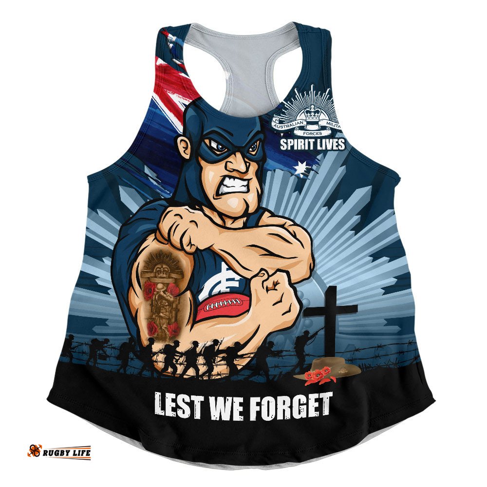 Carlton Women Racerback Singlet ANZAC Day Honour And Football Legacy