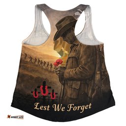Australia Women Racerback Singlet Anzac Day At Dawn We Remember
