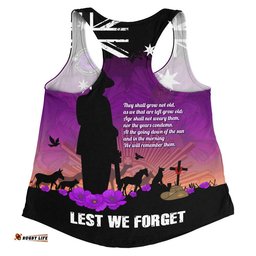 Australia Women Racerback Singlet Anzac Day Remembering Service Animals Sacrifice