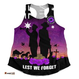 Australia Women Racerback Singlet Anzac Day Remembering Service Animals Sacrifice