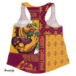 Brisbane Broncos Women Racerback Singlet Christmas Magic Knit Style Winter Glow