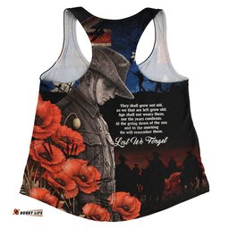 Australia Women Racerback Singlet Anzac Day Courage Sacrifice Eternal Honor