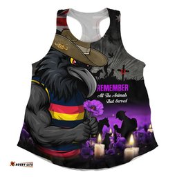 Adelaide Crows Women Racerback Singlet Anzac Day In Memory Of Animals That Served
