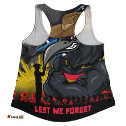 Adelaide Crows Women Racerback Singlet ANZAC Inspired Football Fan Memorial Design