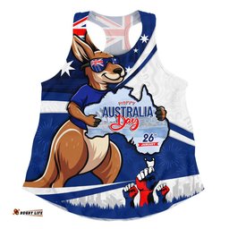 Australia Women Racerback Singlet Australia Day Aussie Kangaroo Pride Holiday