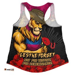 Brisbane Lions Women Racerback Singlet ANZAC Day Not For Victory For Remembrance