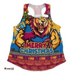 Brisbane Lions Women Racerback Singlet Festive Holiday Merry Christmas Vibe