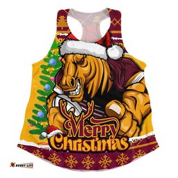 Brisbane Broncos Women Racerback Singlet Merry Christmas Game Day Knit Style Team Edition