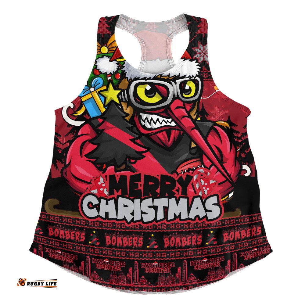 Essendon Women Racerback Singlet Festive Holiday Merry Christmas Vibe