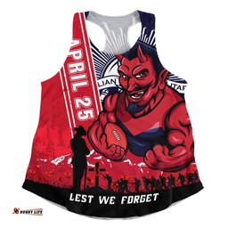 Melbourne Women Racerback Singlet Anzac Day Lest We Forget Memorial