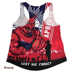 Melbourne Women Racerback Singlet Anzac Day Lest We Forget Memorial