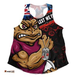Queensland Maroons Women Racerback Singlet Anzac Remembrance Of The Fallen