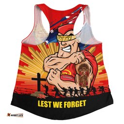 Gold Coast SUNS Women Racerback Singlet ANZAC Day Honour And Football Legacy