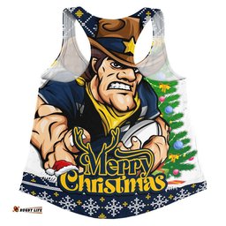 North Queensland Cowboys Women Racerback Singlet Merry Christmas Game Day Knit Style Team Edition
