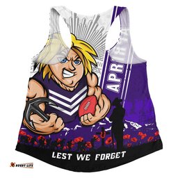 Fremantle Women Racerback Singlet Anzac Day Lest We Forget Memorial