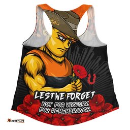 GWS GIANTS Women Racerback Singlet ANZAC Day Not For Victory For Remembrance