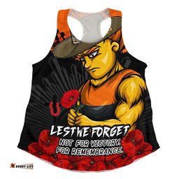 GWS GIANTS Women Racerback Singlet ANZAC Day Not For Victory For Remembrance