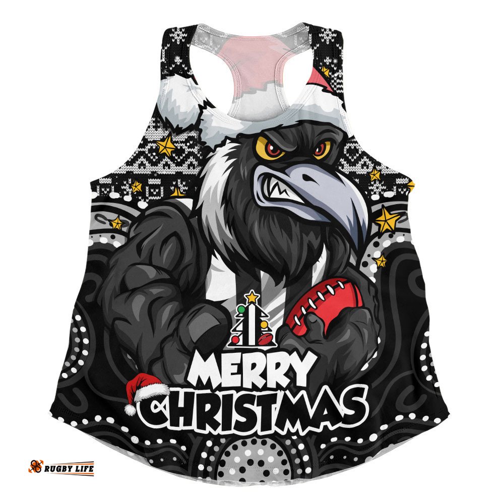 Collingwood Women Racerback Singlet Ugly Christmas Knit Patterns Vintage Jersey