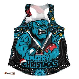 Port Adelaide Women Racerback Singlet Ugly Christmas Knit Patterns Vintage Jersey