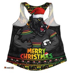 Penrith Panthers Women Racerback Singlet Merry Christmas Festive Spirit Edition