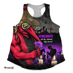 Essendon Women Racerback Singlet Anzac Day In Memory Of Animals That Served