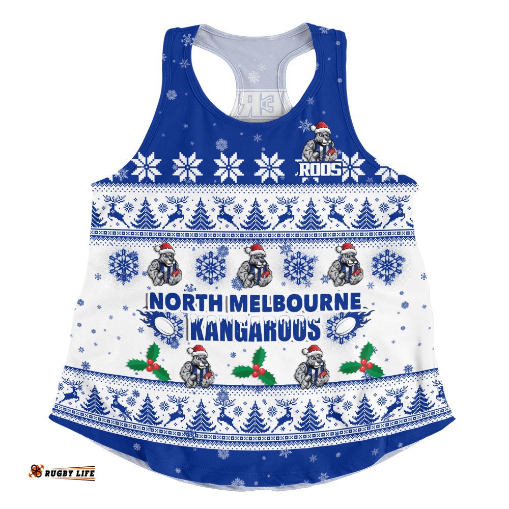 North Melbourne Women Racerback Singlet Special Ugly Christmas Holiday Footy Fans