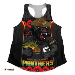 Penrith Panthers Women Racerback Singlet Lest We Forget In Honor And Remembrance