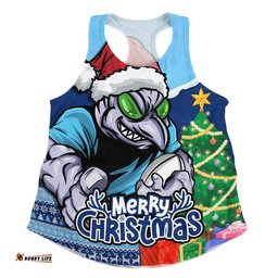 New South Wales Blues Women Racerback Singlet Santa Scoring Touchdown On Christmas Game Day