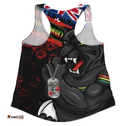 Penrith Panthers Women Racerback Singlet Anzac Remembrance Of The Fallen