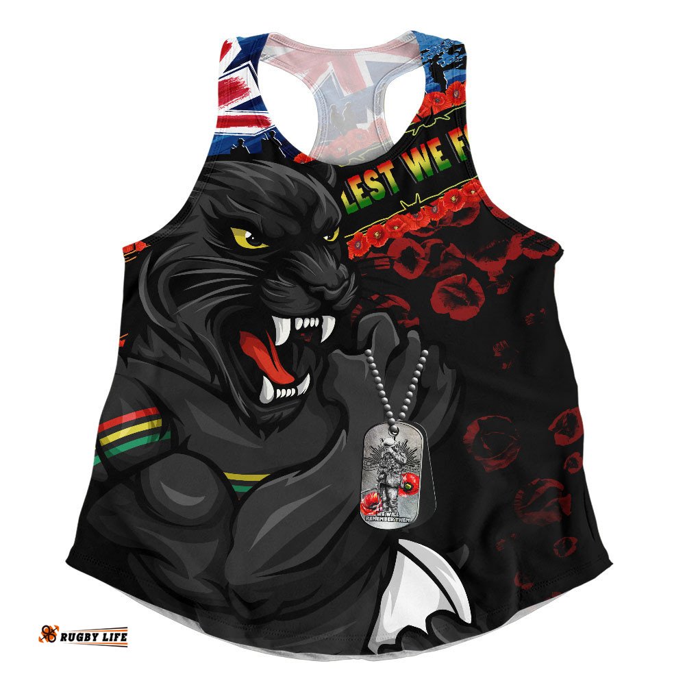 Penrith Panthers Women Racerback Singlet Anzac Remembrance Of The Fallen