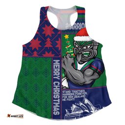 New Zealand Warriors Women Racerback Singlet Christmas Magic Knit Style Winter Glow