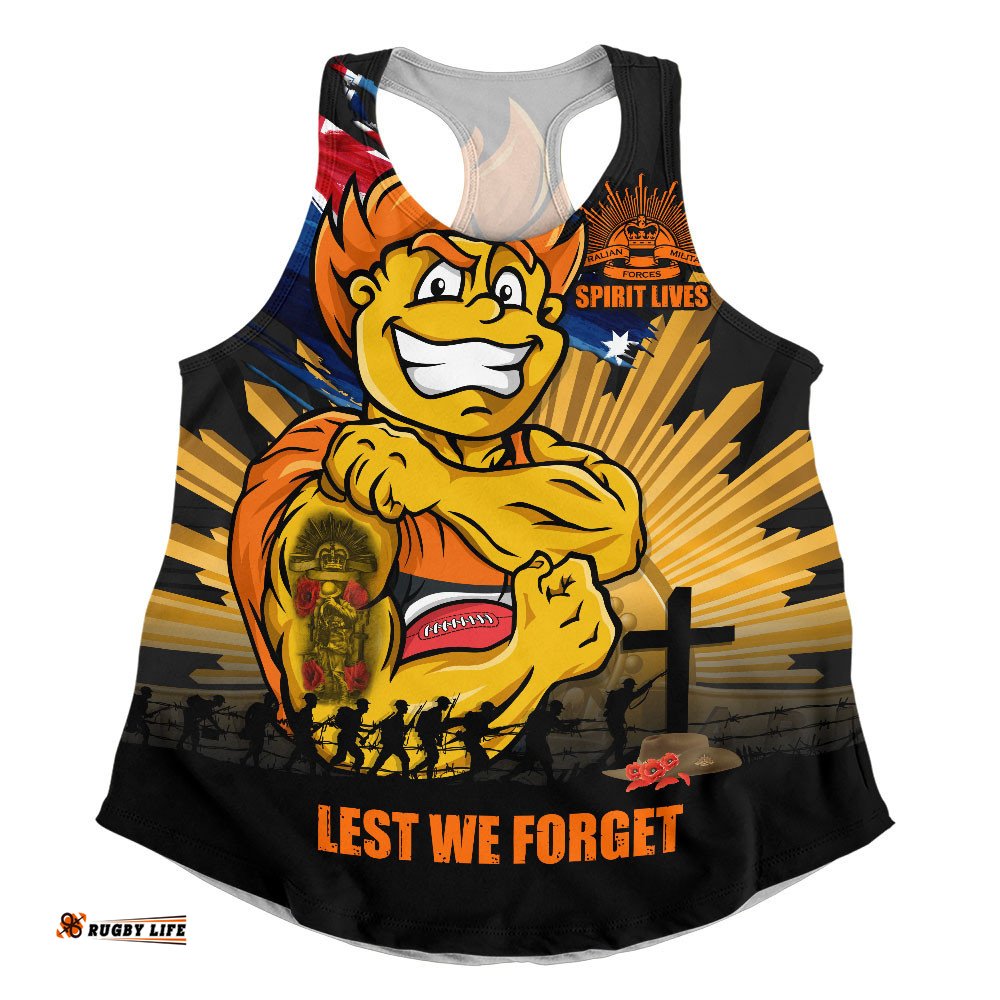 GWS GIANTS Women Racerback Singlet ANZAC Day Honour And Football Legacy