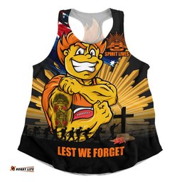 GWS GIANTS Women Racerback Singlet ANZAC Day Honour And Football Legacy