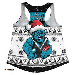 Port Adelaide Women Racerback Singlet Special Ugly Christmas Holiday Footy Fans