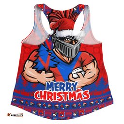 Newcastle Knights Women Racerback Singlet Merry Christmas Festive Spirit Edition