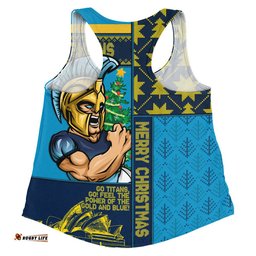 Gold Coast Titans Women Racerback Singlet Christmas Magic Knit Style Winter Glow
